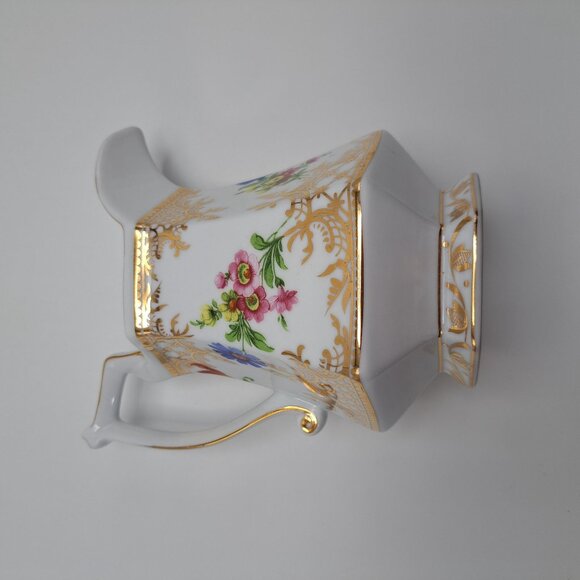 Royal Danube Ornate Floral Gold Trim Hexagonal Pitcher Pot - Picture 11 of 15